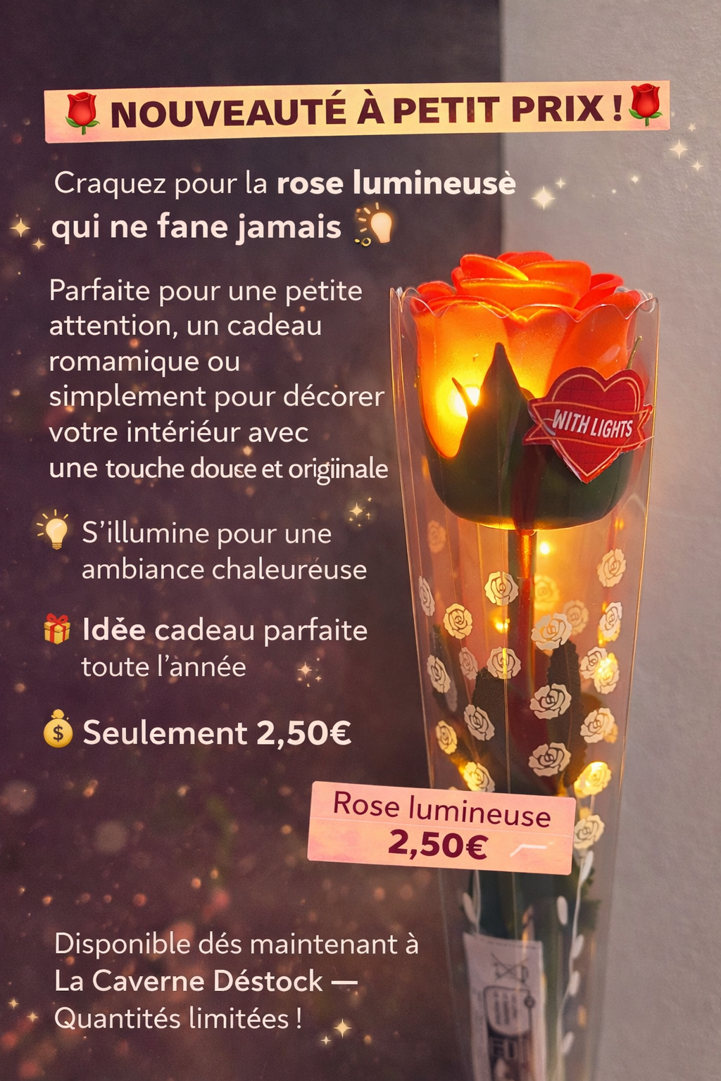Rose lumineuse